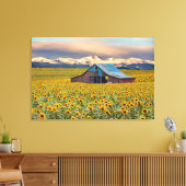 Farms | Sunflower Field Canvas Afdruk (Insitu (Woonkamer))