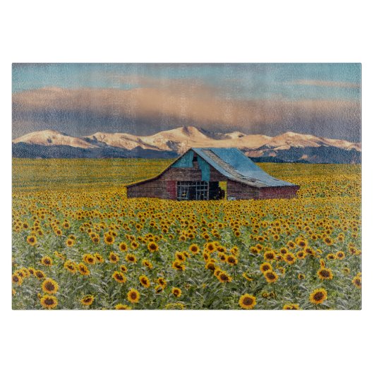 Farms | Sunflower Field Snijplank (Voorkant)
