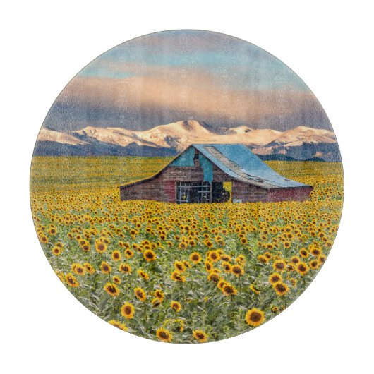 Farms | Sunflower Field Snijplank (Voorkant)