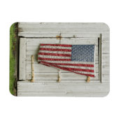 Farms White Barn Door With American Flag Magneet (Horizontaal)