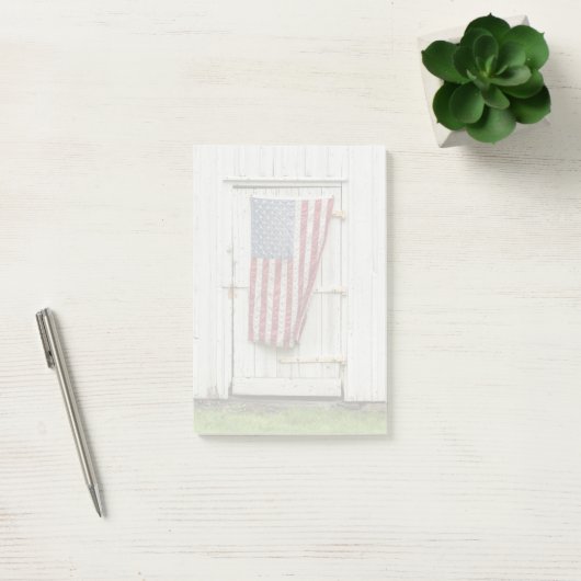 Farms White Barn Door With American Flag Post-it® Notes (Kantoor)