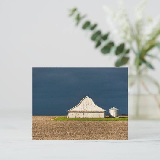 Farms White Barn & Silo Briefkaart (Staand voorkant)