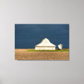 Farms White Barn & Silo Canvas Afdruk (Voorkant)