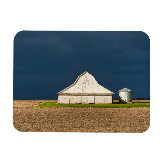 Farms White Barn & Silo Magneet (Horizontaal)