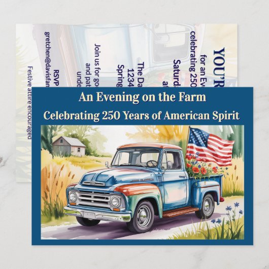Farmstead Americana ★ Patriotic US 250 Celebration Kaart (Voorkant / Achterkant)