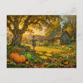 Farmstead Cottage at Harvest Time Briefkaart