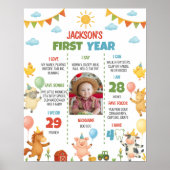 Farmyard Animal First Year Photo Milestone Poster (Voorkant)
