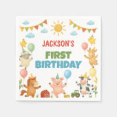Farmyard Animals Birthday Party Napkins Servet (Voorkant)