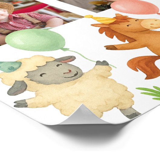 Farmyard Animals First Year Photo Milestone Poster (Hoek)