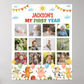 Farmyard Animals First Year Photo Milestone Poster (Voorkant)