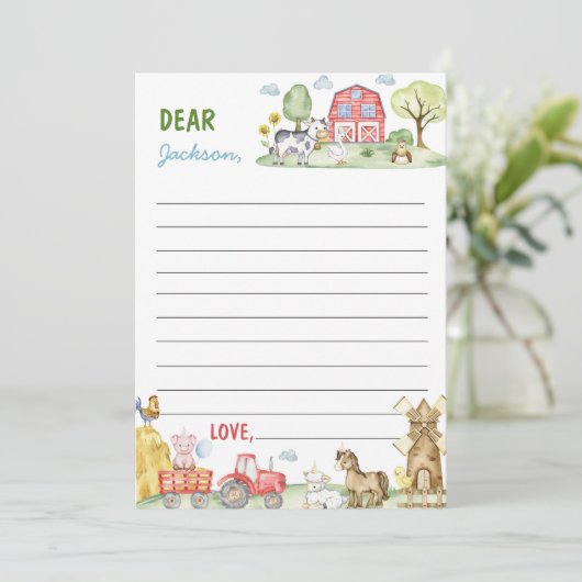 Farmyard Animals Time Capsule Note Bericht Kaart (Staand voorkant)