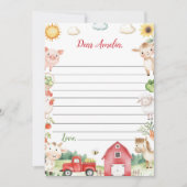 Farmyard Animals Time Capsule Note Bericht Kaart (Voorkant)