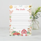 Farmyard Animals Time Capsule Note Bericht Kaart (Staand voorkant)