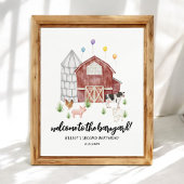 Farmyard Boerderij Animal Barnyard Verjaardag Welk Poster