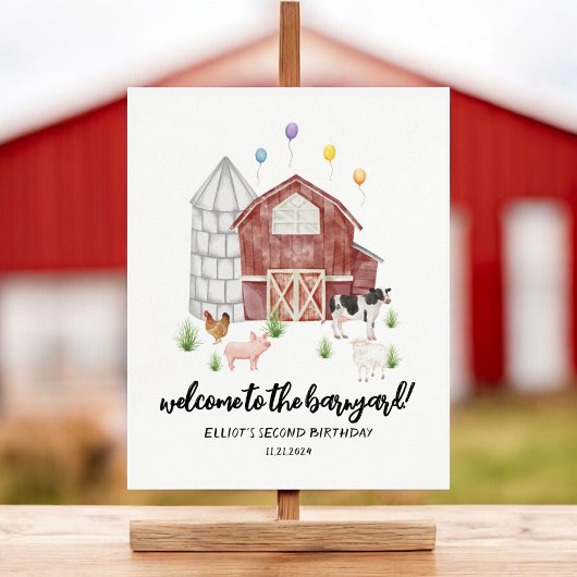 Farmyard Boerderij Animal Barnyard Verjaardag Welk Poster