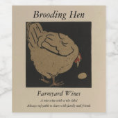 Farmyard Brooding Hen Sjabloon - Chicken and Egg Wijn Etiket (Enkel label)