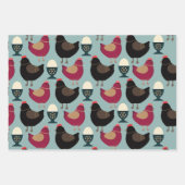 Farmyard Chicken Lovers Egg Cup Black Pink Inpakpapier Vel (Voorkant)