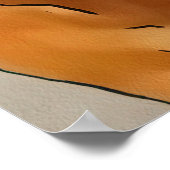 Farmyard Chicken Portrait Black Outline Art Poster (Hoek)