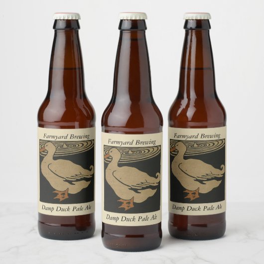 Farmyard Damp Duck Sjabloon Bier Etiket (Flessen)