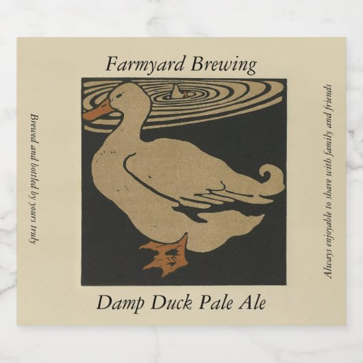 Farmyard Damp Duck Sjabloon Bier Etiket (Enkel label)