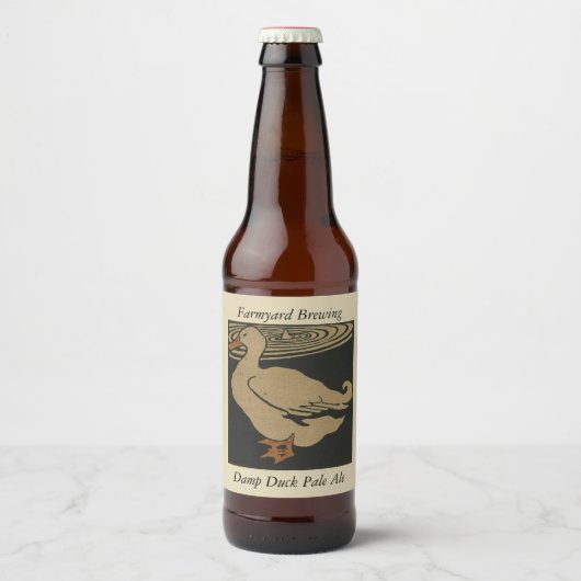Farmyard Damp Duck Sjabloon Bier Etiket (Voorkant)