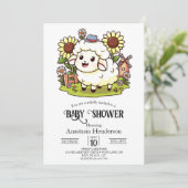 Farmyard Dreamy Sheep Baby shower Kaart (Staand voorkant)