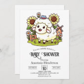 Farmyard Dreamy Sheep Baby shower Kaart (Voorkant / Achterkant)