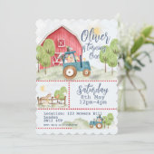 🚜🎉 Farmyard Friends Verjaardagsuitnodiging Kaart (Staand voorkant)