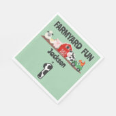 Farmyard Fun 1e Verjaardag Boerderij Dier Kinder F Servet (Hoek)