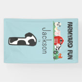 Farmyard Fun 1e Verjaardag Boerderij Dierlijke Kin Spandoek (Horizontaal)