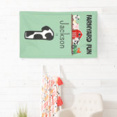 Farmyard Fun 1e Verjaardag Boerderij Dierlijke Kin Spandoek (Insitu)