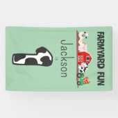 Farmyard Fun 1e Verjaardag Boerderij Dierlijke Kin Spandoek (Horizontaal)