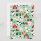 Farmyard Fun 1e Verjaardag Boerderij Kaart (Achterkant)