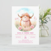 Farmyard Fun Highland Koe Kaart (Staand voorkant)