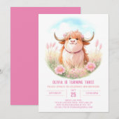 Farmyard Fun Highland Koe Kaart (Voorkant / Achterkant)