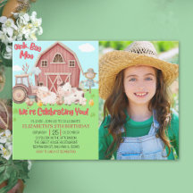 Farmyard Girl Birthday Photo – Cute Barn Animals 