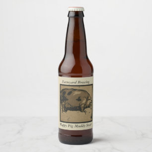 Farmyard Happy Sjabloon Varker Bier Etiket