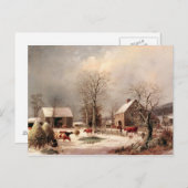 Farmyard in de winter briefkaart (Voorkant / Achterkant)