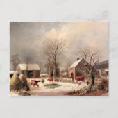 Farmyard in de winter briefkaart (Voorkant)