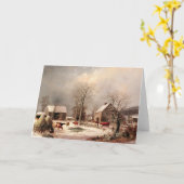 Farmyard in de winter kaart (Gele Bloem)