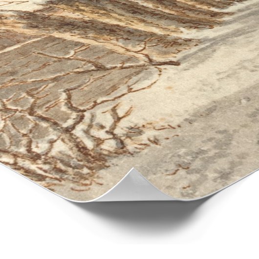 Farmyard in Winter - Jacob Cats Fine Art Poster (Hoek)