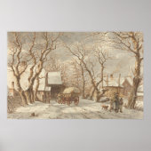 Farmyard in Winter - Jacob Cats Fine Art Poster (Voorkant)