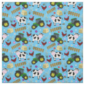 Farmyard Koe Pattern Stof (Swatch)