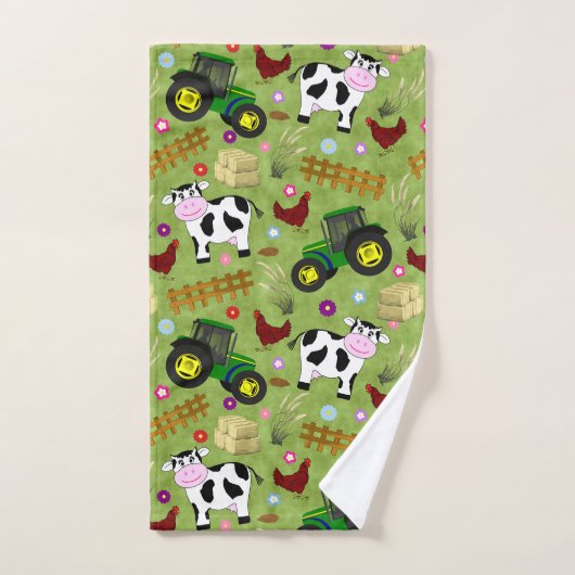 Farmyard Koe Scene Bad Handdoek (Handdoek)