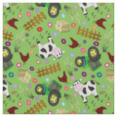Farmyard Koe Scene Stof (Close Up)