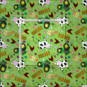 Farmyard Koe Scene Stof (Delen)