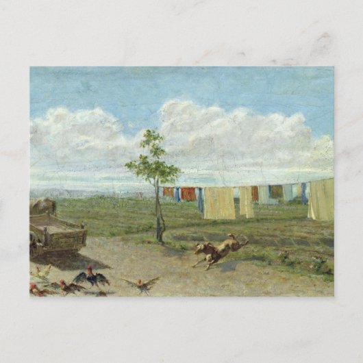Farmyard (olie op doek) briefkaart (Voorkant)