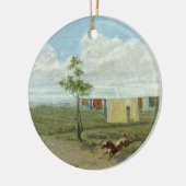 Farmyard (olie op doek) keramisch ornament (Links)