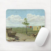 Farmyard (olie op doek) muismat (Met muis)