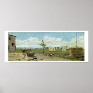 Farmyard (olie op doek) poster